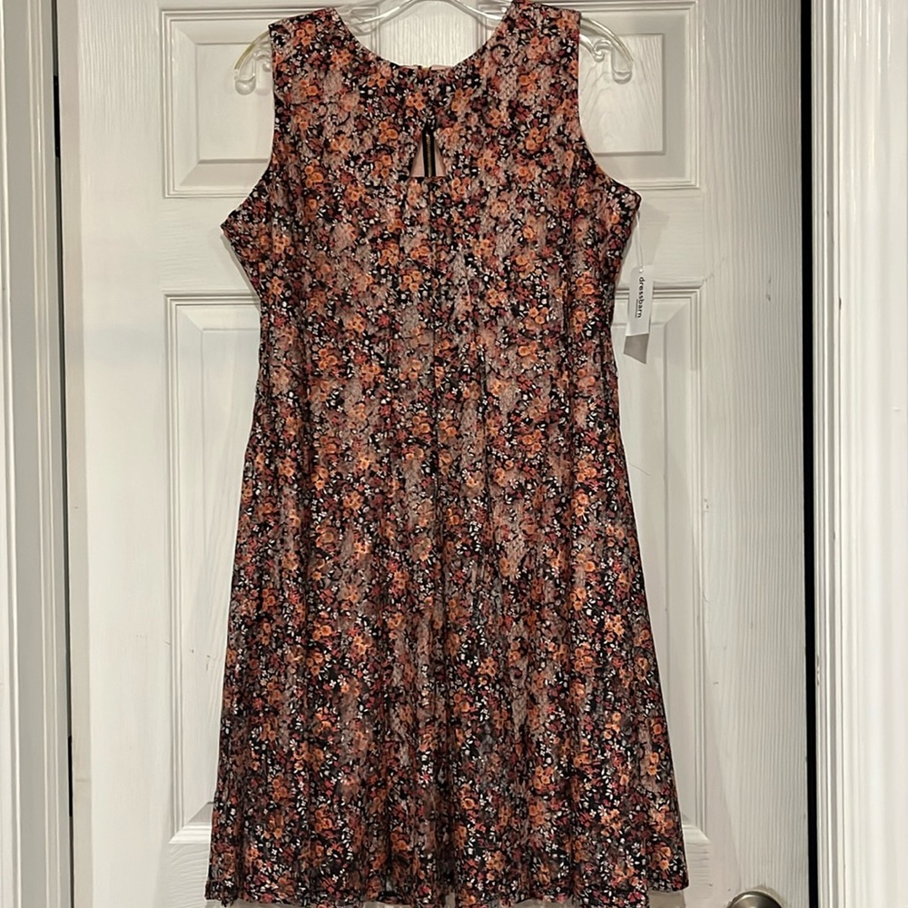Dressbarn Black and Red Floral Dress